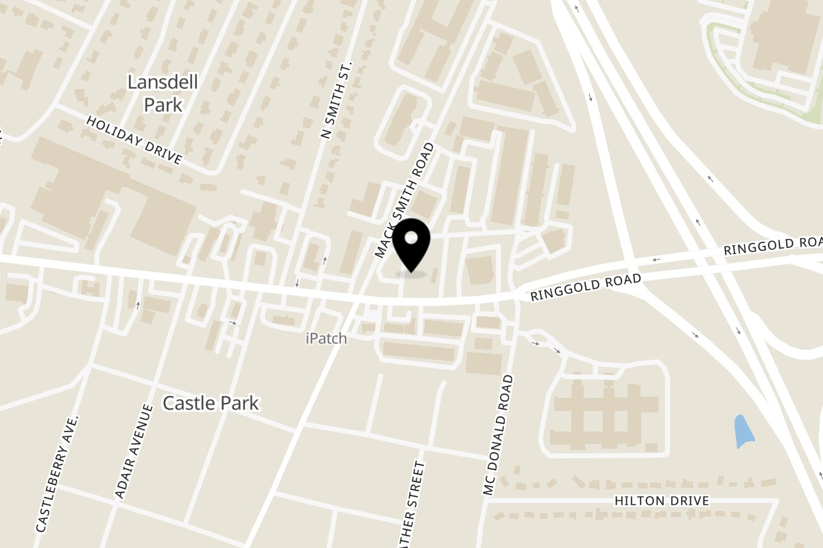 Map showing the location of Portofino's Greek and Italian Restaurant on 6511 Ringgold Rd in Chattanooga